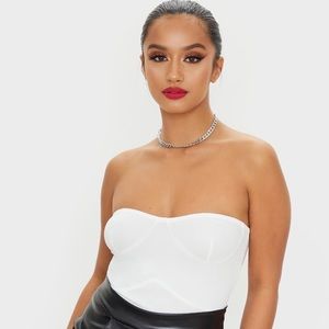 Creme corset top from Pretty Little Thing, size 4